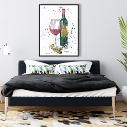 Encadré 36 x 48 - Bouteille de vin rouge