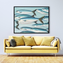 Framed 36 x 48 - Small fish of caesio caerulaurea