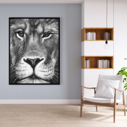 Framed 36 x 48 - Lion portrait