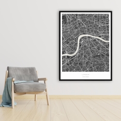Framed 36 x 48 - Graphic map of london