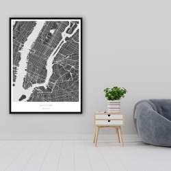 Framed 36 x 48 - New york graphic map