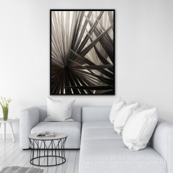Framed 36 x 48 - Grayscale tropical plants