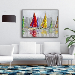 Framed 36 x 48 - Sailboats in the wind