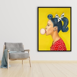 Encadré 36 x 48 - Femme rétro avec queue de cheval