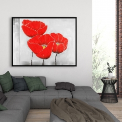Framed 36 x 48 - Three poppies