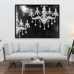 Framed 36 x 48 - White chandeliers