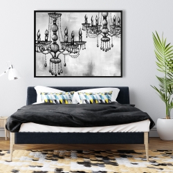 Framed 36 x 48 - Two crystal chandeliers