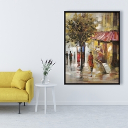 Framed 36 x 48 - Abstract street with passers