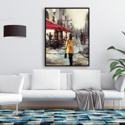 Encadré 36 x 48 - Femme marchant dans paris