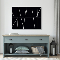 Encadré 36 x 48 - Rayures blanches sur fond noir