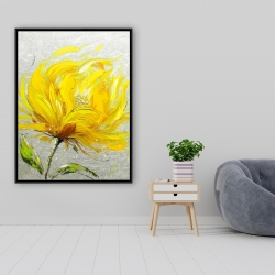 Framed 36 x 48 - Yellow fluffy flower
