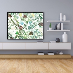 Encadré 36 x 48 - Motif cocotte de pins