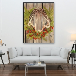 Encadré 36 x 48 - Couronne de noël avec panache