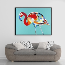 Framed 36 x 48 - Abstract flamingo