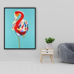 Framed 36 x 48 - Colorful flamingo