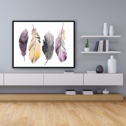 Encadré 36 x 48 - Ensemble de plumes bohème