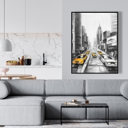 Encadré 36 x 48 - Taxis jaunes à new-york