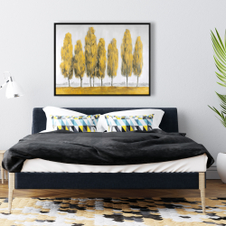 Framed 36 x 48 - Abstract yellow trees