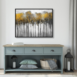 Encadré 36 x 48 - Forêt abstraite jaune