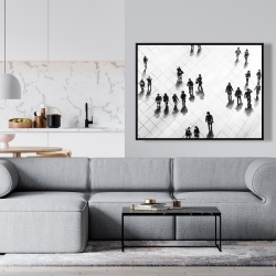 Encadré 36 x 48 - Vue aérienne des gens dans la rue