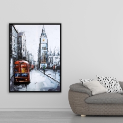Encadré 36 x 48 - Londre abstraite et bus rouge