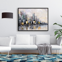 Framed 36 x 48 - Abstract cityscape in the morning