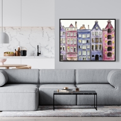 Encadré 36 x 48 - Vieilles maisons historiques d'amsterdam