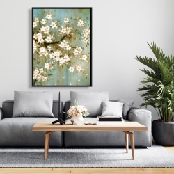 Framed 36 x 48 - White cherry blossom