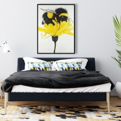 Framed 36 x 48 - Bumblebee on a dandelion