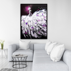Encadré 36 x 48 - Paon violet