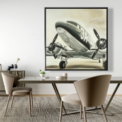 Framed 48 x 48 - Vintage airplane