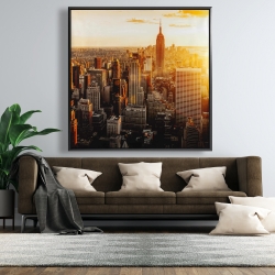 Framed 48 x 48 - New york city at sunset