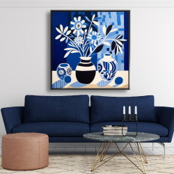 Framed 48 x 48 - Blue vases