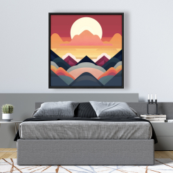 Framed 48 x 48 - Symmetrical mountain