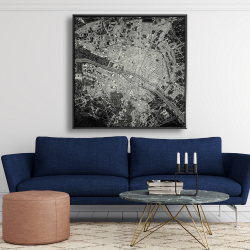 Framed 48 x 48 - Airplane satellite view