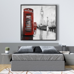 Framed 48 x 48 - Red phonebooth with the big ben