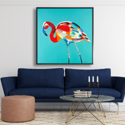 Framed 48 x 48 - Abstract flamingo