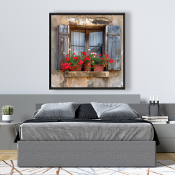 Framed 48 x 48 - Flowers on the ledge