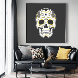 Framed 48 x 48 - Mexican sugar skull art