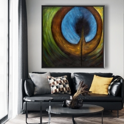 Framed 48 x 48 - Peacock feather center