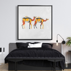 Framed 48 x 48 - Abstract dromedaries