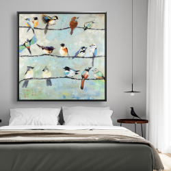 Encadré 48 x 48 - Petits oiseaux colorés
