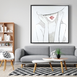 Encadré 48 x 48 - Femme avec grand chapeau