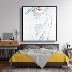 Framed 48 x 48 - Woman with hat