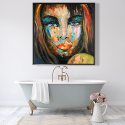 Encadré 48 x 48 - Portrait coloré de femme