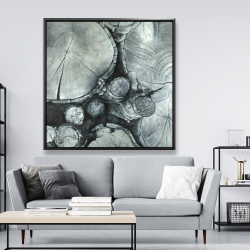 Framed 48 x 48 - Textured wooden logs