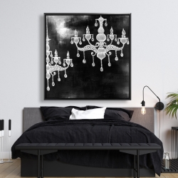 Framed 48 x 48 - White chandeliers