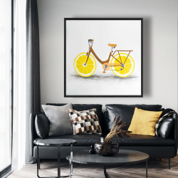 Encadré 48 x 48 - Bicyclette avec roues de citron