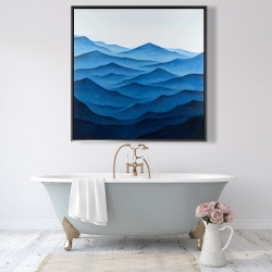 Framed 48 x 48 - Dark calm ocean waves
