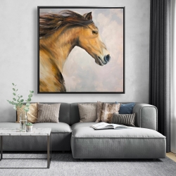 Encadré 48 x 48 - Fier destrier la crinière au vent